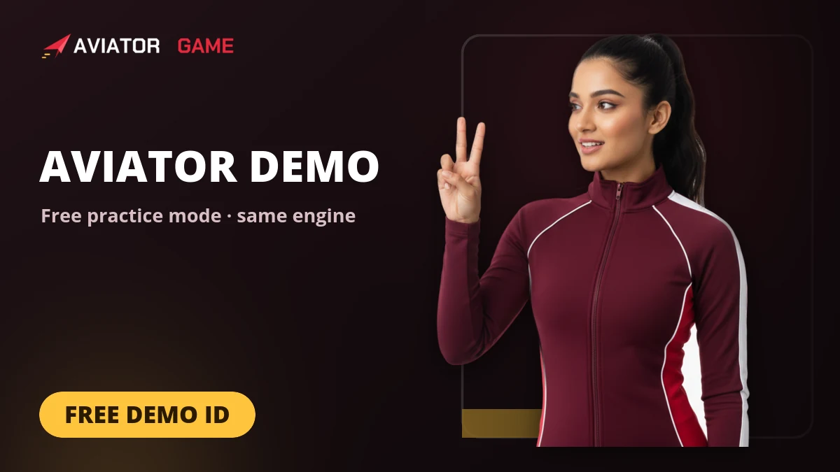 Aviator demo banner — coach counting the steps of free practice mode