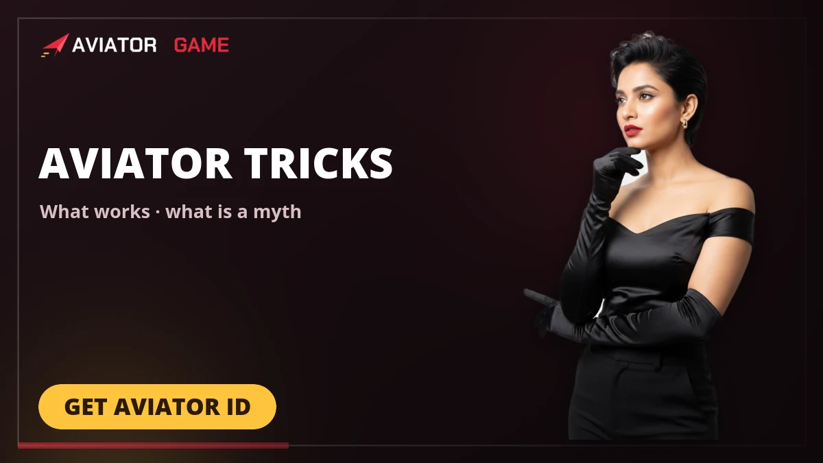 Aviator game tricks banner — model weighing which tricks work and which are myths